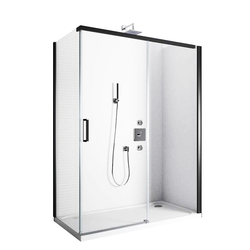Cabine de douche coulissante Colors Black Matt, 120 à 140 cm