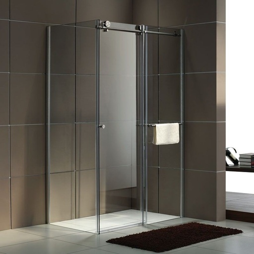 Cabine de douche coulissante 160 cm, Rolling, profilé chromé brossé