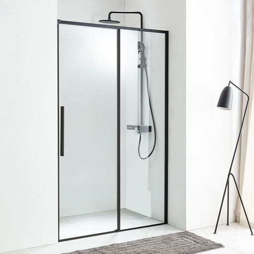 Porte de douche coulissante 100 à 140 cm, noir mat, Arena Black 2