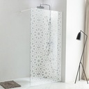 Paroi fixe Sérigraphiée, Profilé Blanc Mat, 80, 100, 110 et 120 cm, Ryad Altea