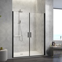 Portes de douche sur mesure saloon, noir mat, de 72cm à 155cm Nardi