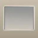 Miroir Rectangulaire100X80 rétroéclairage Led et Anti-Buée Noir Mat, Châtelet 