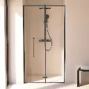 Porte de douche Coulissante de 106.8 à 168.5 cm Gun métal, Paro