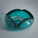 Vasque à poser 46x19cm Résine transparente bleue, Pétale 