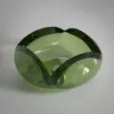 Vasque à poser 46x19cm Résine transparente vert, Pétale 