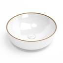 Vasque à poser, Ø41,5 cm, céramique, 3 couleurs avec liseré doré, Line