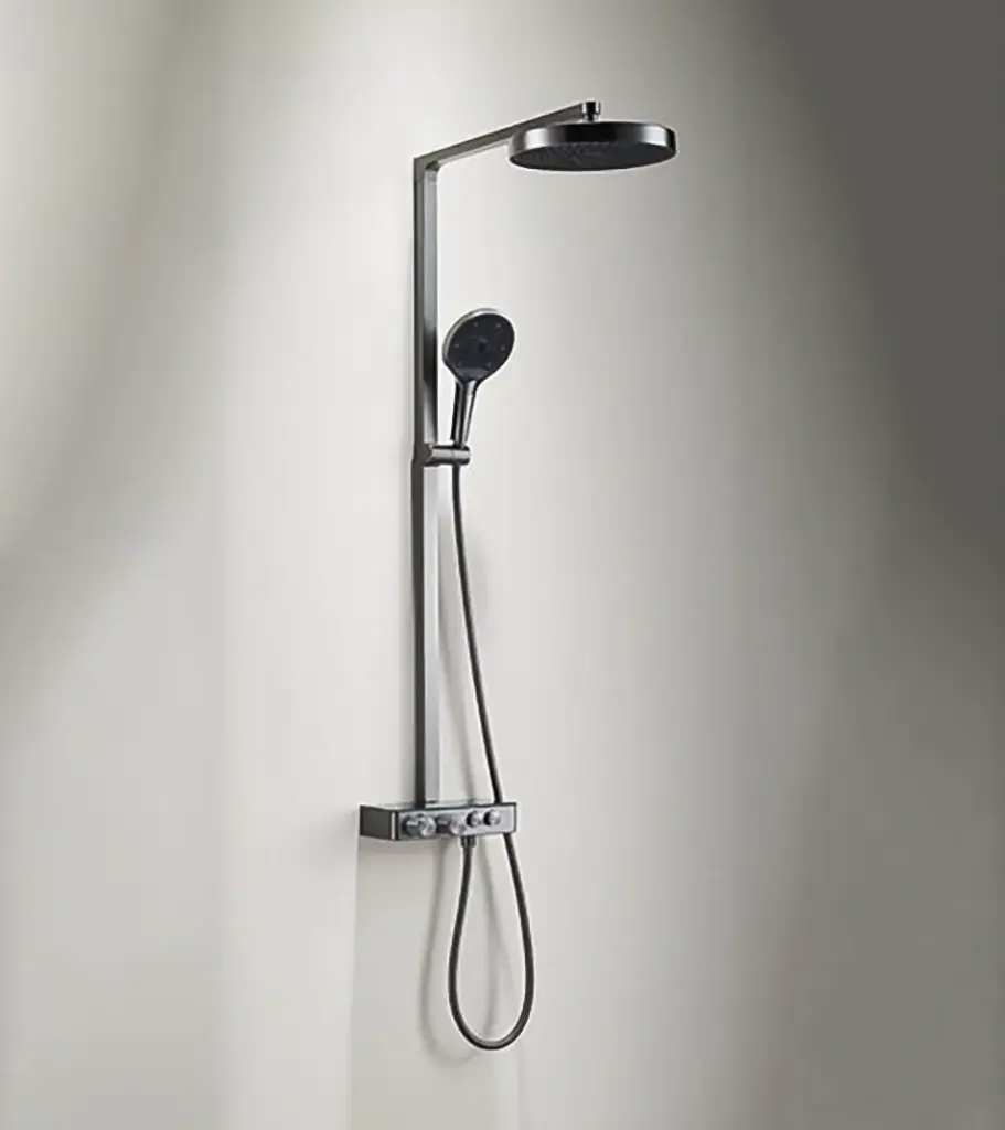 Colonne de douche avec mitigeur thermostatique, Gun métal, Bruma