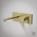 Mitigeur lavabo encastré, Doré brossé, César