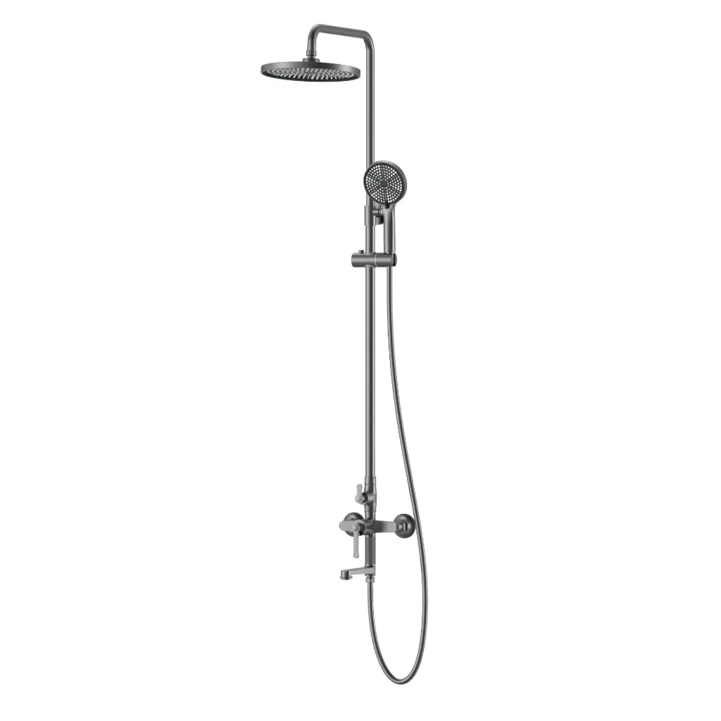 Colonne de douche et bain douche cannelée, Gun métal, César