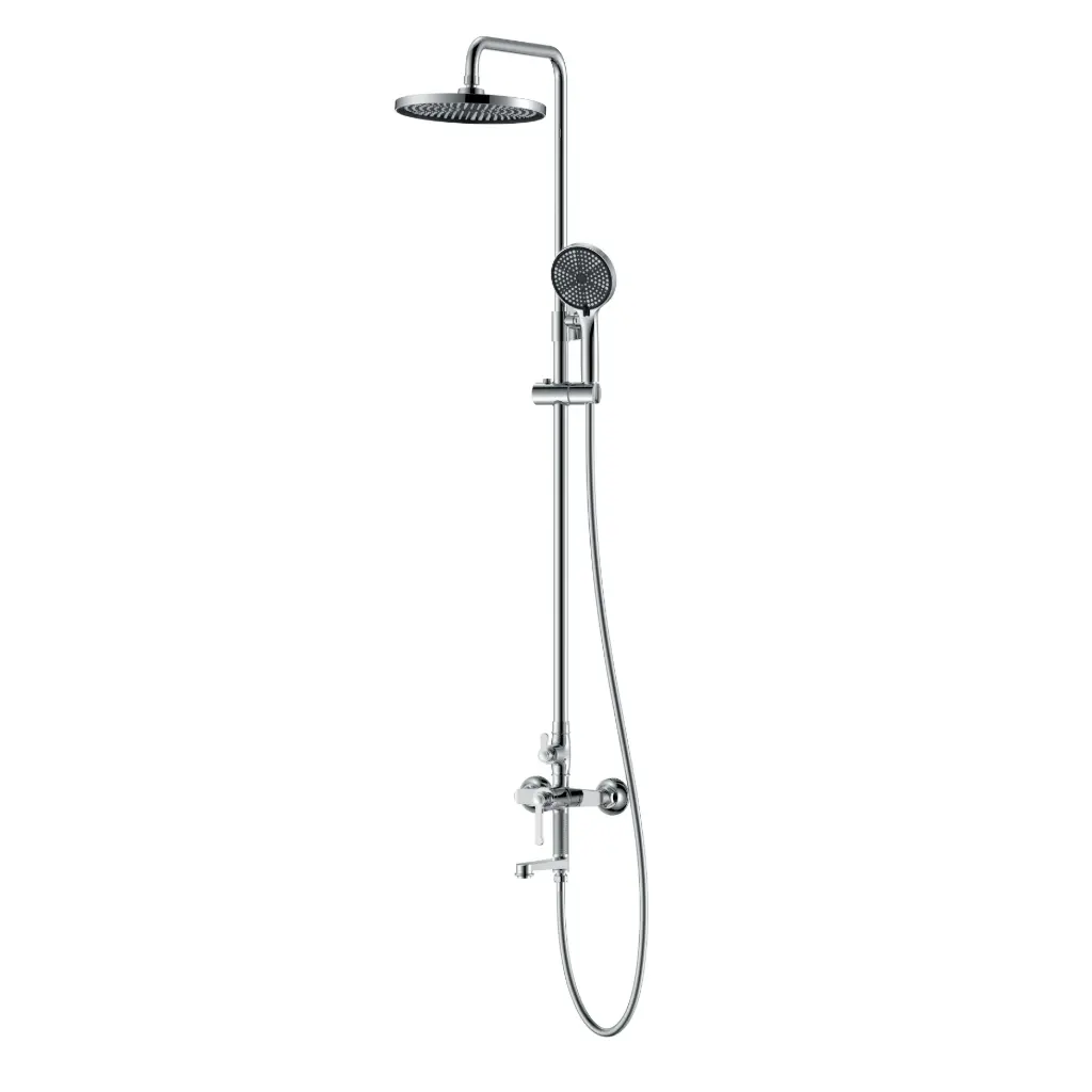 Colonne de douche et bain douche cannelée, Chrome, César 