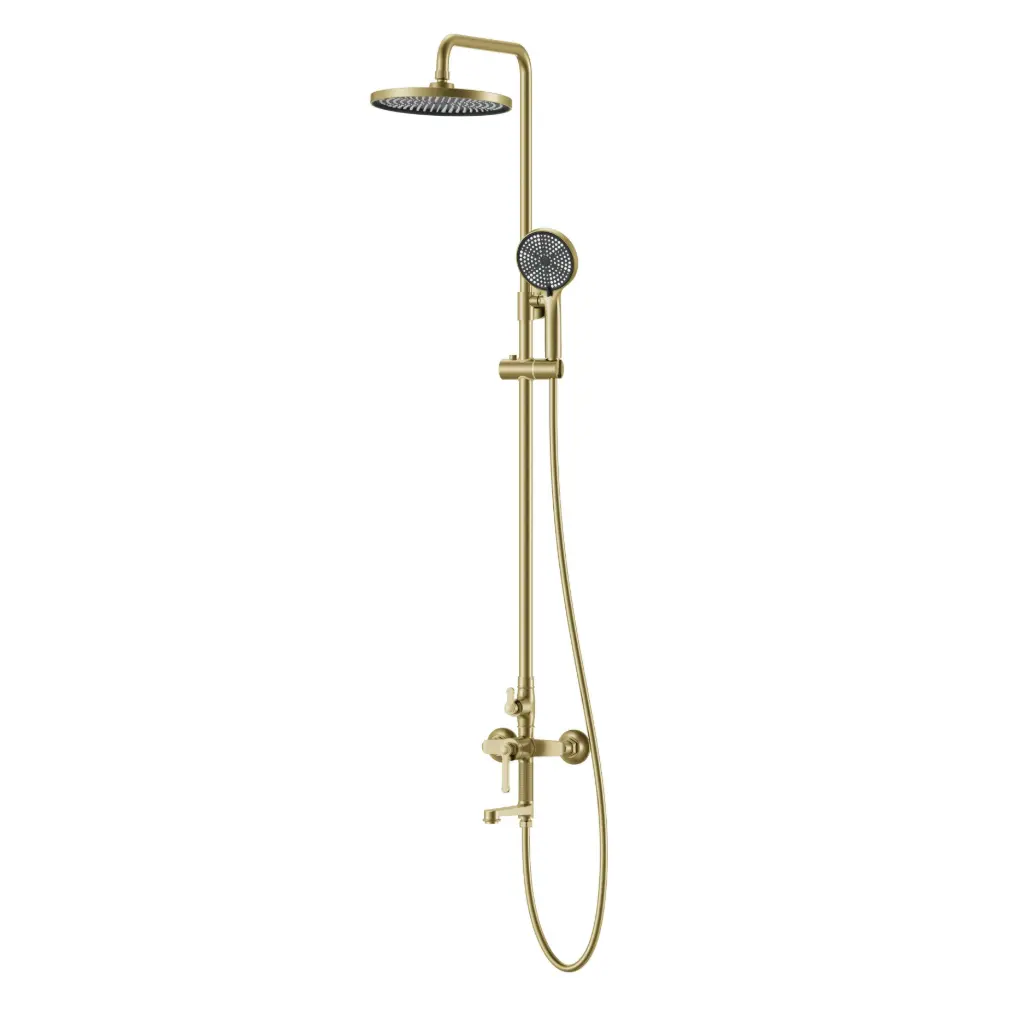 Colonne de douche et bain douche cannelée, Doré Brossé, César  