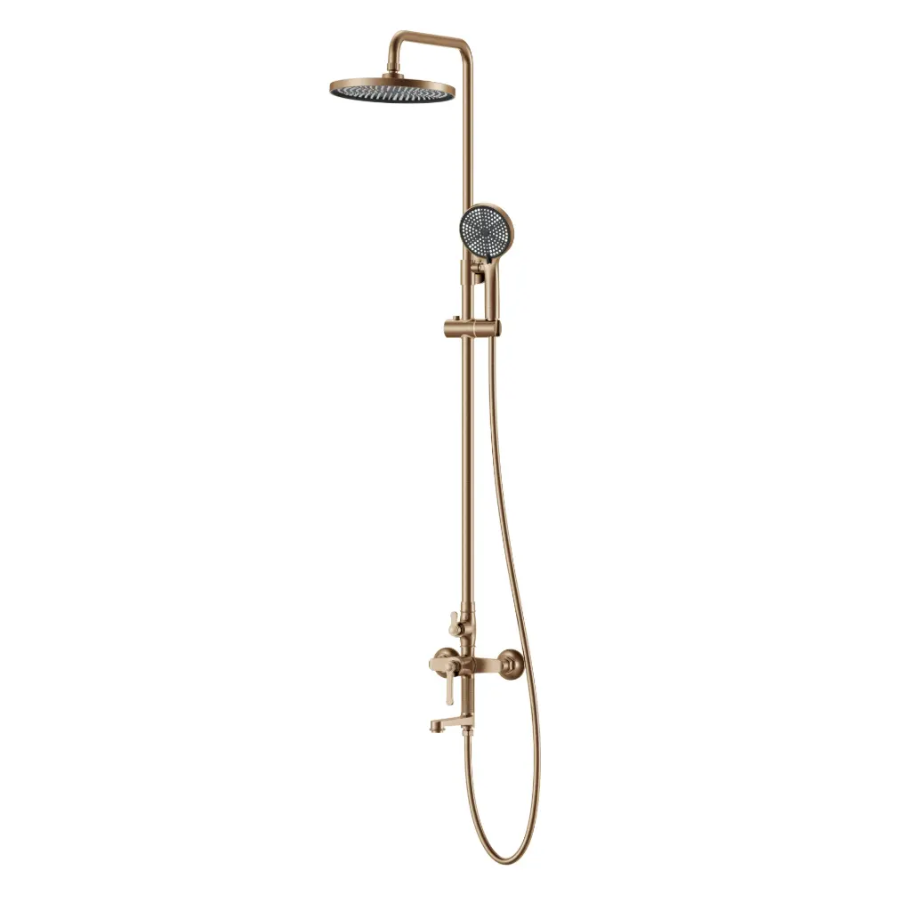 Colonne de douche et bain douche cannelée, Doré Rose Brossé, César   