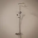 Colonne de douche mitigeur, Ø25cm, chrome, avec douchette multifonction, Châtelet