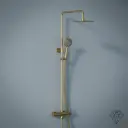 Colonne de douche mitigeur, Ø25cm, avec douchette multifonction, inox doré brossé, Châtelet III