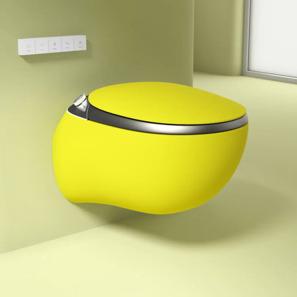 WC suspendu japonais jaune, avec bâti support, Safari