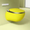 WC suspendu japonais jaune, avec bâti support, Safari