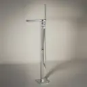 Robinet mitigeur de bain au sol, manette cannelée, Chromé, Star  