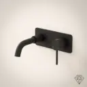 Mitigeur lavabo mural noir brossé, bec 15 cm, Châtelet III 