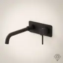 Mitigeur lavabo mural noir brossé, bec 25 cm, Châtelet III