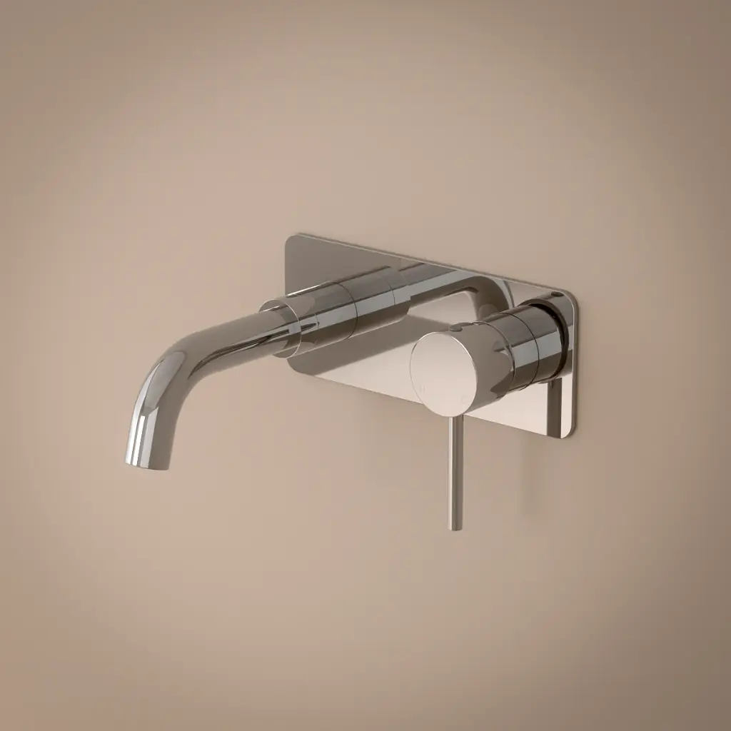 Mitigeur lavabo mural chromé, bec 15 cm, Châtelet III
