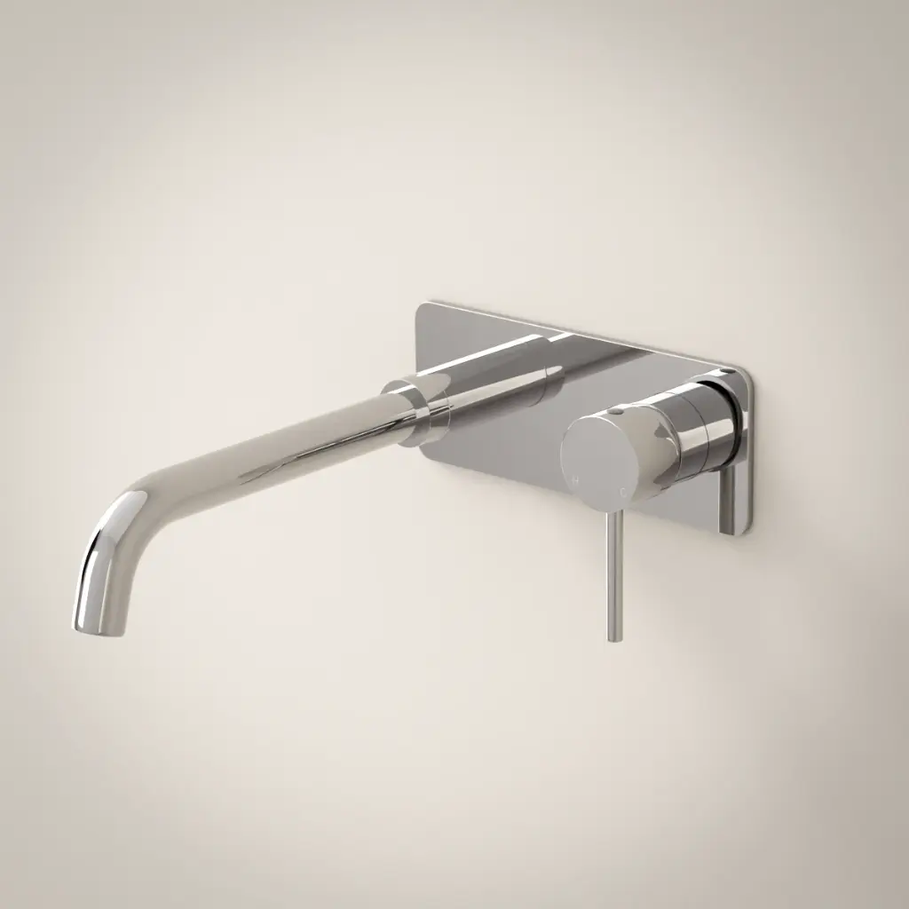 Mitigeur lavabo mural chromé, bec 25 cm, Châtelet III