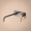 Mitigeur lavabo mural inox brossé, bec 25 cm, Châtelet III