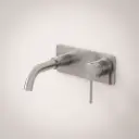 Mitigeur lavabo mural inox brossé, bec 15 cm, Châtelet III