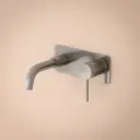 Mitigeur lavabo mural inox brossé, bec 15 cm, Châtelet III