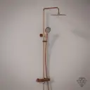 Colonne de douche avec mitigeur mécanique Ø25cm, avec douchette multifonction, Doré Rose, Châtelet gh