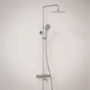 Colonne bain douche thermostatique, douchette multifonction, inox brossé, Châtelet