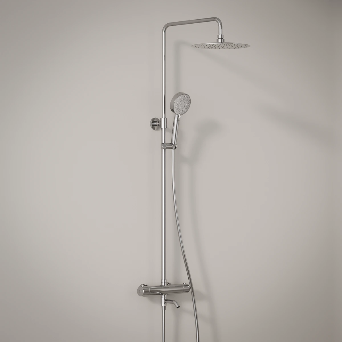 Colonne bain douche thermostatique, douchette multifonction, inox brossé, Châtelet