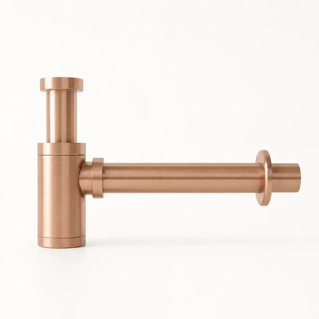 Siphon en inox, finition doré rose brossé   