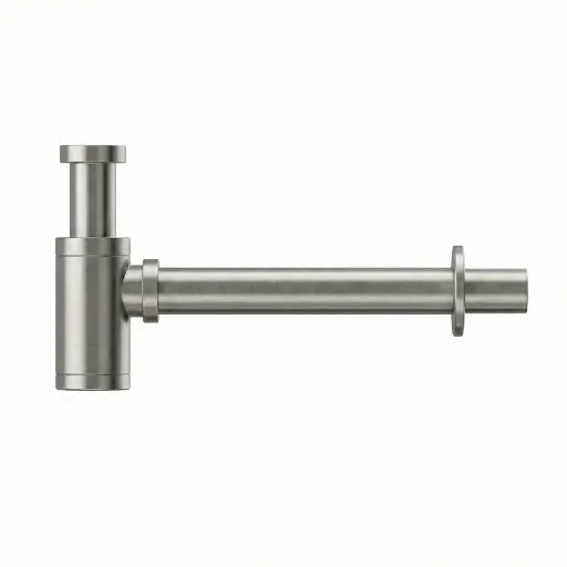 Siphon en inox, finition inox brossé   