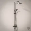 Colonne de douche et bain douche cannelée, gun métal, César 1  