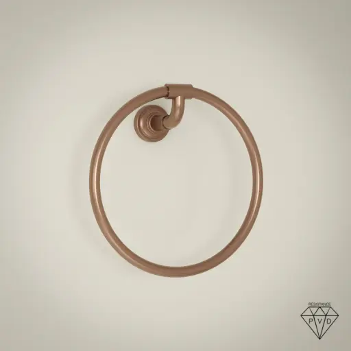 Anneau porte serviette cannelé, doré rose brossé, César 1      
