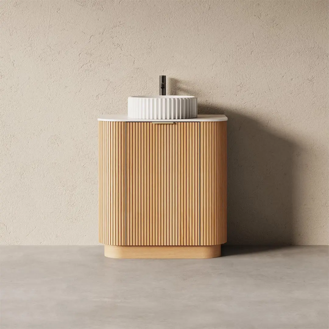 Meuble salle de bain plan pierre 75cm - Liam