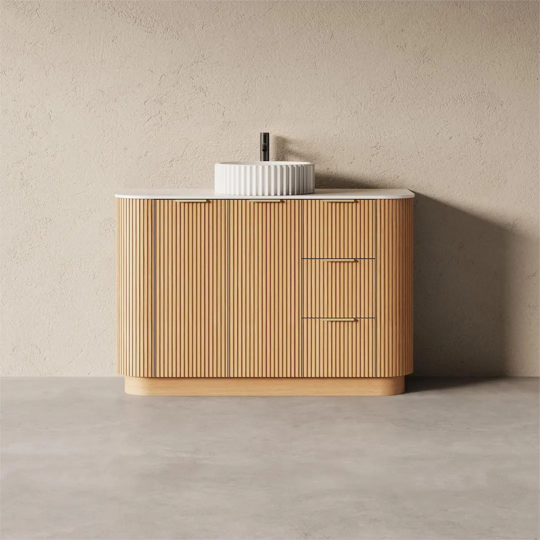 Meuble salle de bain plan pierre 120cm - Liam