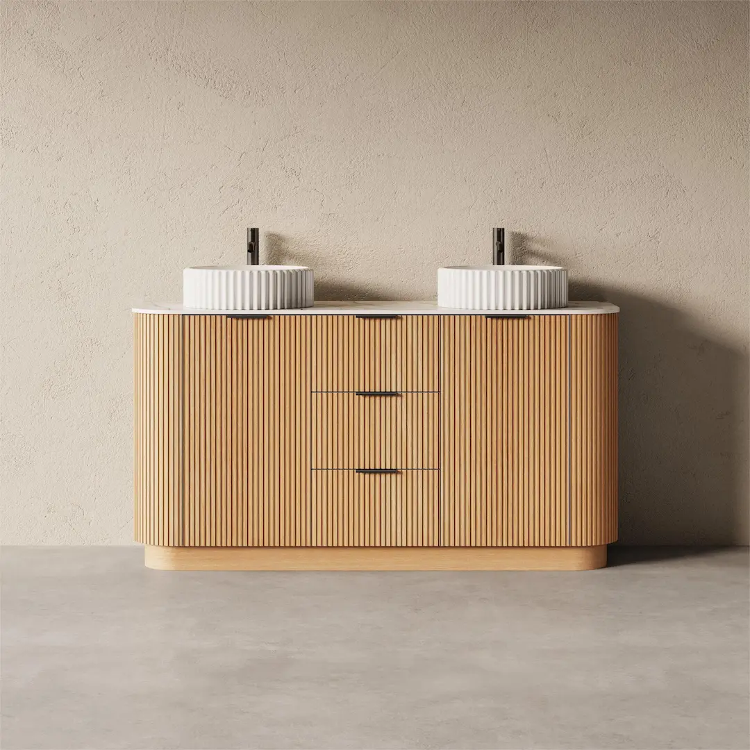 Meuble salle de bain, plan pierre 150cm, Liam