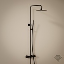 Colonne de douche avec mitigeur thermostatique, Ø25cm, noir brossé, Châtelet III