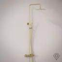 Colonne de douche mitigeur, Ø25cm, inox doré brossé, Châtelet III