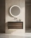 Meuble bois, 80cm avec plan vasque céramique, et vasque intégrée, Tropo
