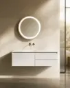 Meuble laque, 120cm avec plan vasque intégrée à gauche, Belle ile  