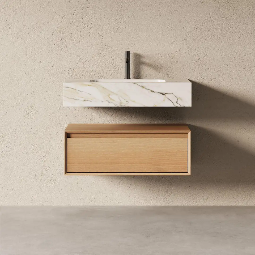 Ensemble Salle de Bain Irene 80 cm - Chêne & Carrara