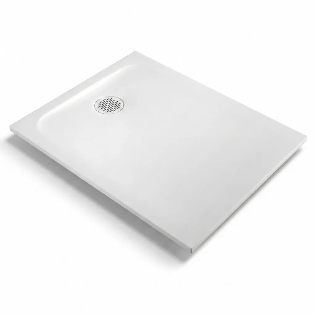 Receveur de douche résine minérale blanc 80 cm, Cotton