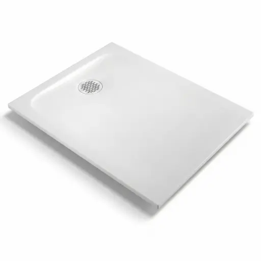 Receveur de douche résine minérale blanc 80 cm, Cotton