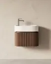 Meuble avec vasque 60x37, oblong, noyer, Omnia