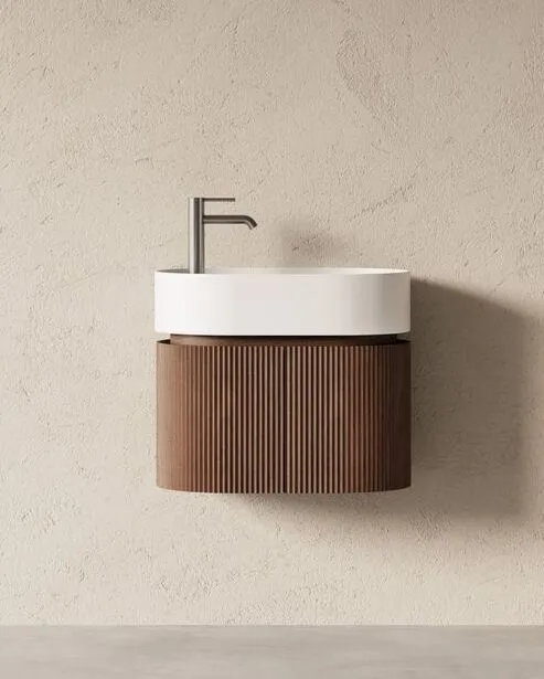 Meuble lave main noyer
