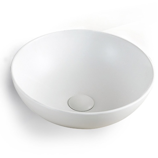 Vasque à poser Ø39,5 cm, bol en céramique blanc mat, Art