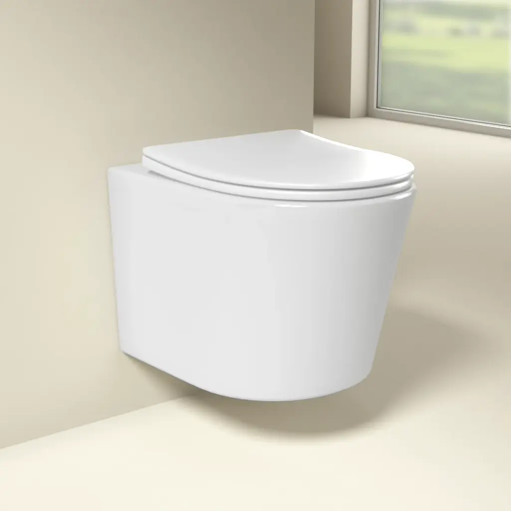 WC Suspendu compact, 49x36,5 cm, Blanc brillant, Flavia