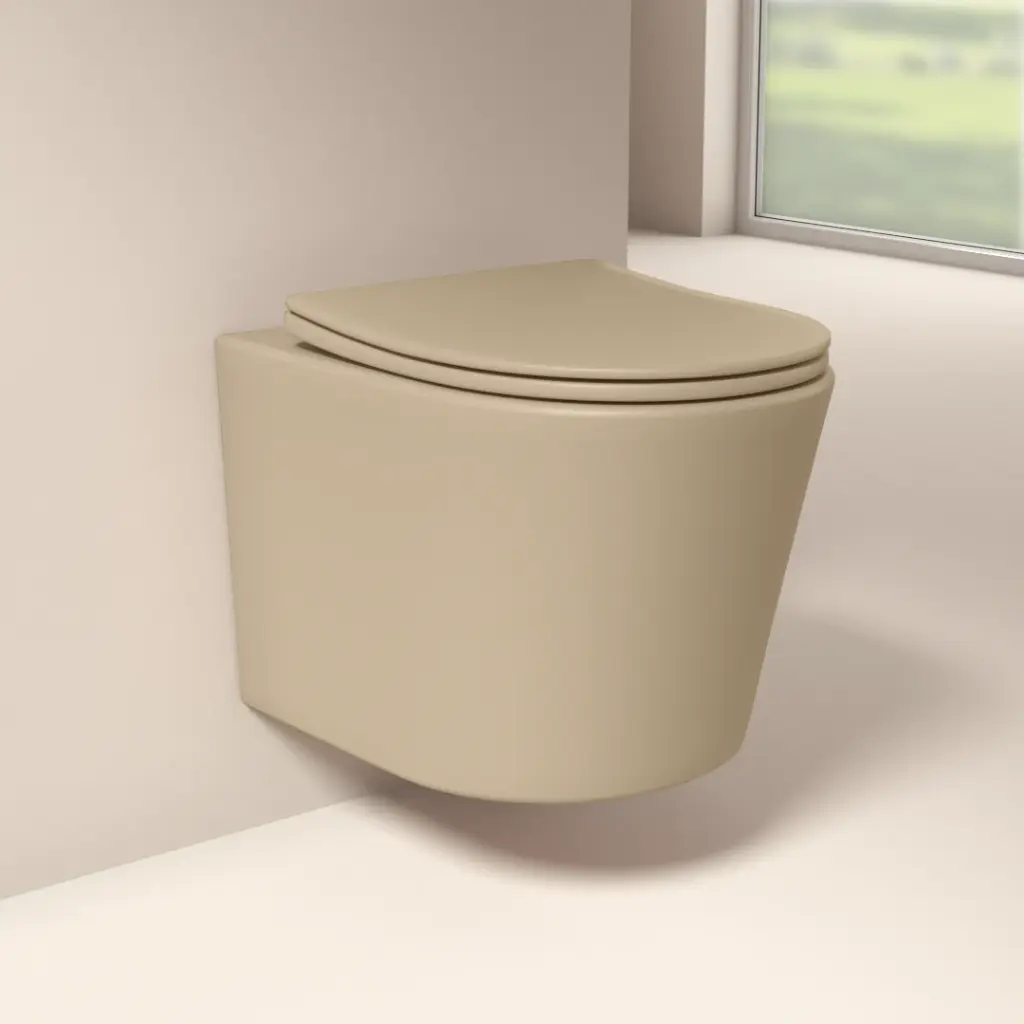 WC Suspendu compact, 49x36,5 cm, cappuccino beige, Flavia